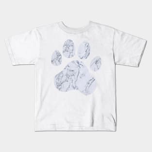 Marble Paw Print Kids T-Shirt